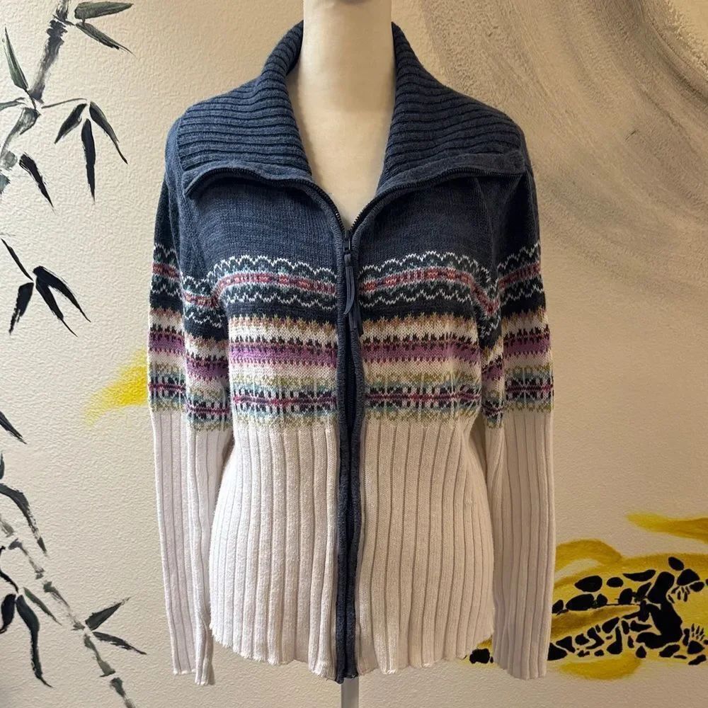 Cozy Multicolor Zip-Up Cardigan